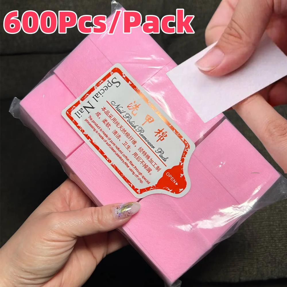 Beauty Makeup & D Anime Studio - 600Pcs/Pack Lint-Free Cotton Pads Nail Polish