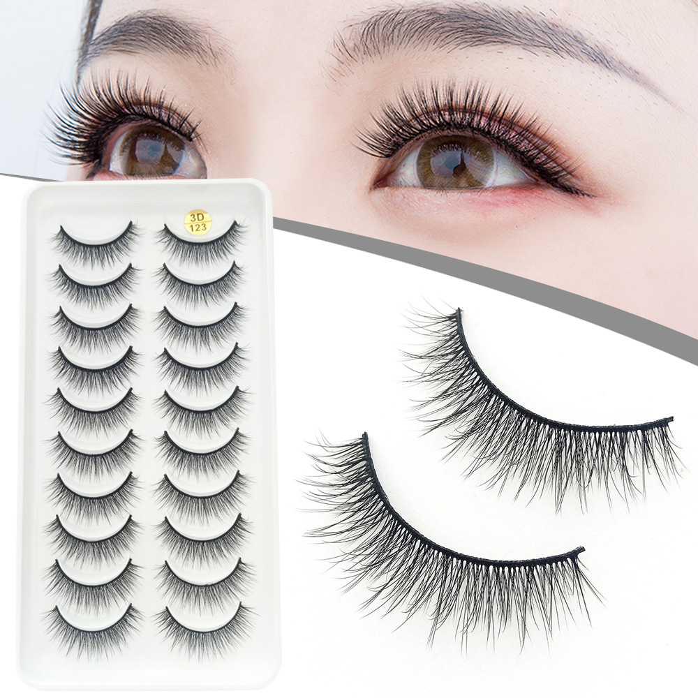 Beauty Makeup Design - 10 Pairs 3D Fluffy False Eyelash