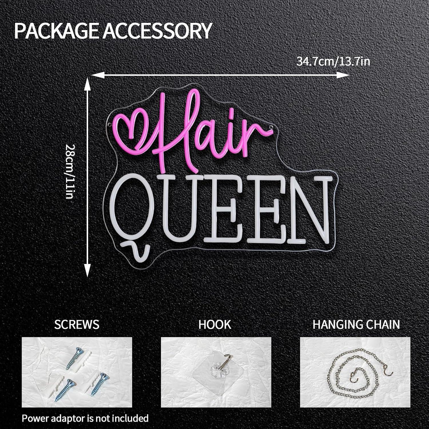 Hair Queen Neon Sign Dimmable  - đánh giá và giá Beauty And Makeup Studio