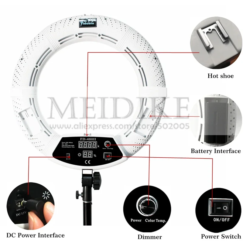 Yidoblo 96W Ring Light FD-480  - đánh giá và giá Beauty And Makeup Studio