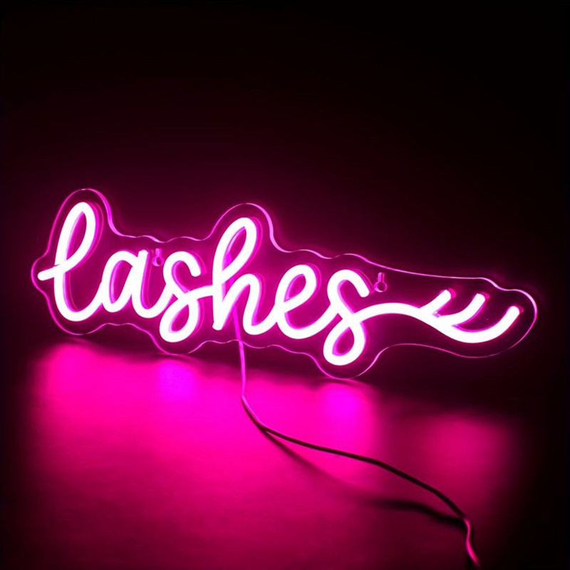 Pink LED Lashes Neon Sign Wall - đánh giá và giá Beauty And Makeup Studio