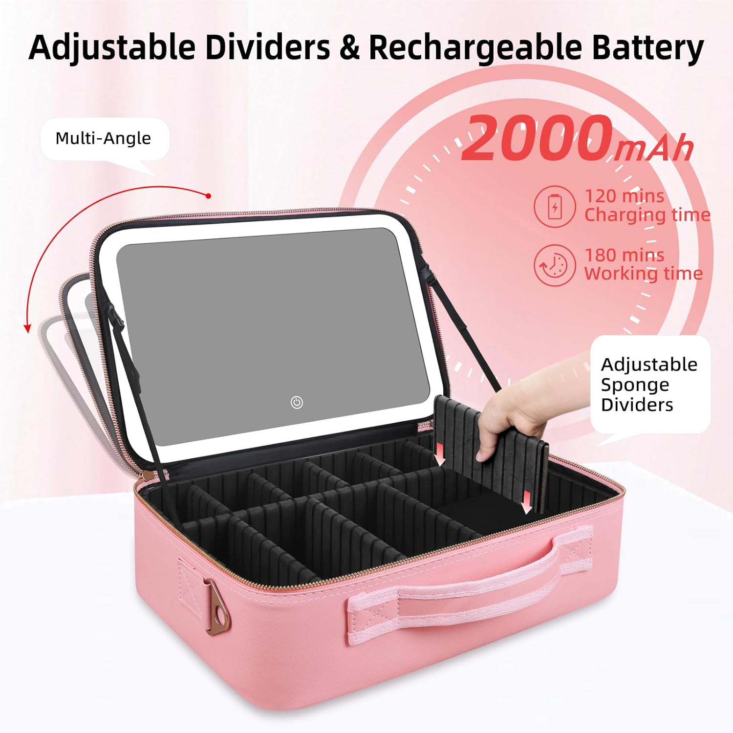 Large Capacity Makeup Bag 15'' - đánh giá và giá Beauty Makeup Women