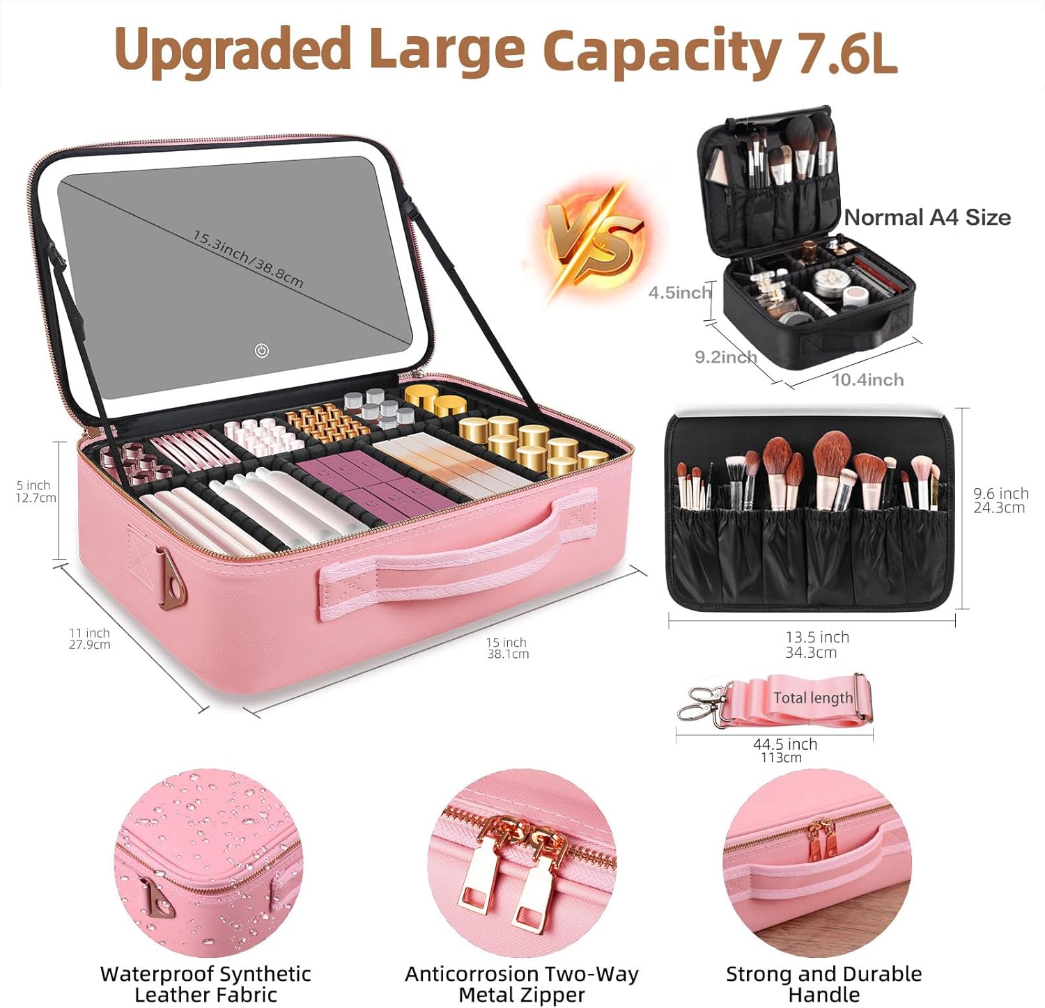Large Capacity Makeup Bag 15'' - đánh giá và giá Beauty Makeup Women